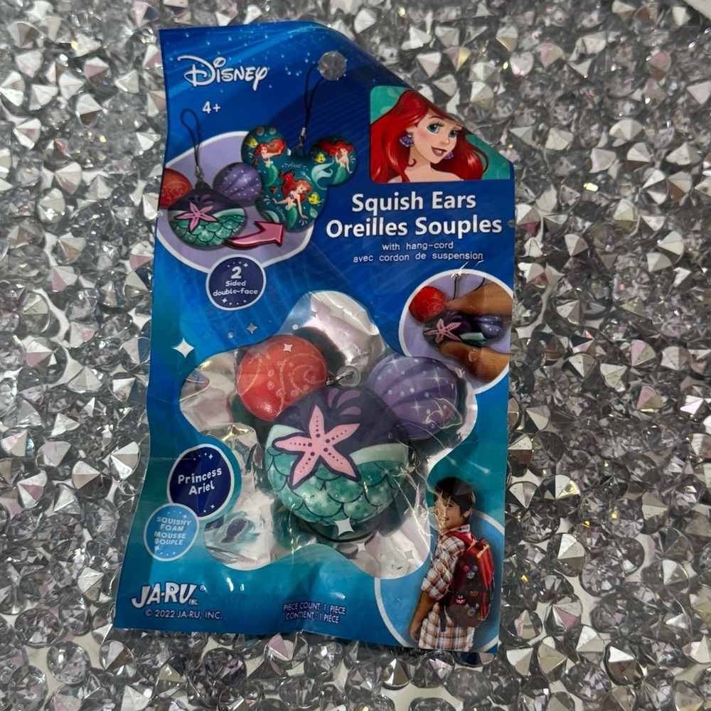 Disney Squish Ears primcess Ariel Design keychain clip on